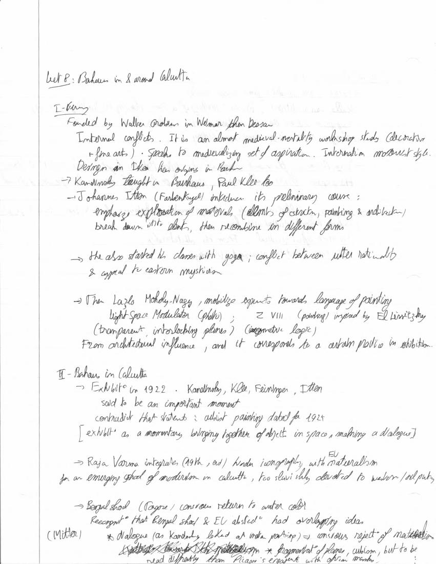 Lecture 8 · Bauhaus Calcutta, page 1