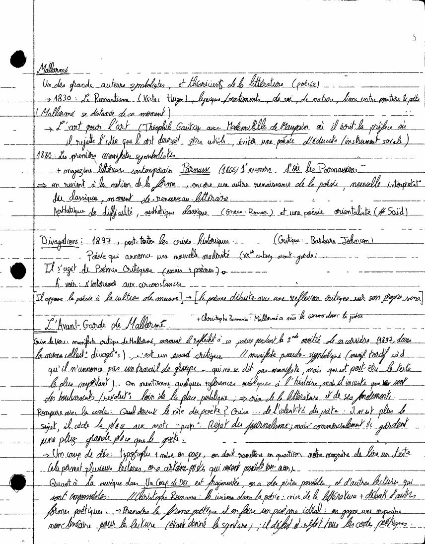 Avant-Garde notes, page 5