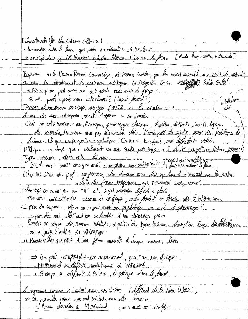 Avant-Garde notes, page 16